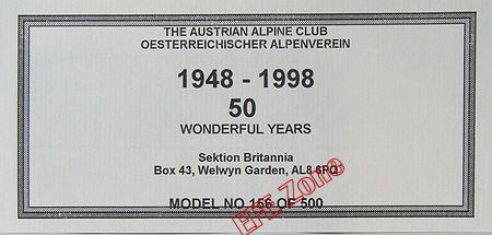 10121D The numbered certificate supplied with the model