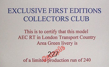 10121G/2 The numbered certificate supplied with the model