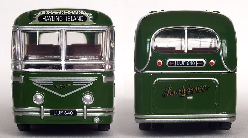 Front & rear of model