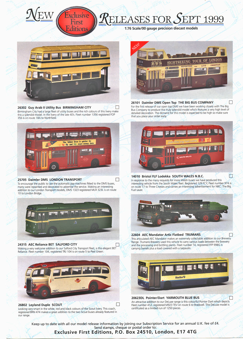 various styles & liveries available BOXED EFE AEC Ergomatic Truck 1:76 Scale 