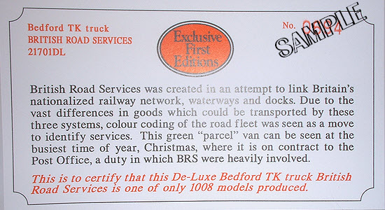 21701DL The numbered certificate